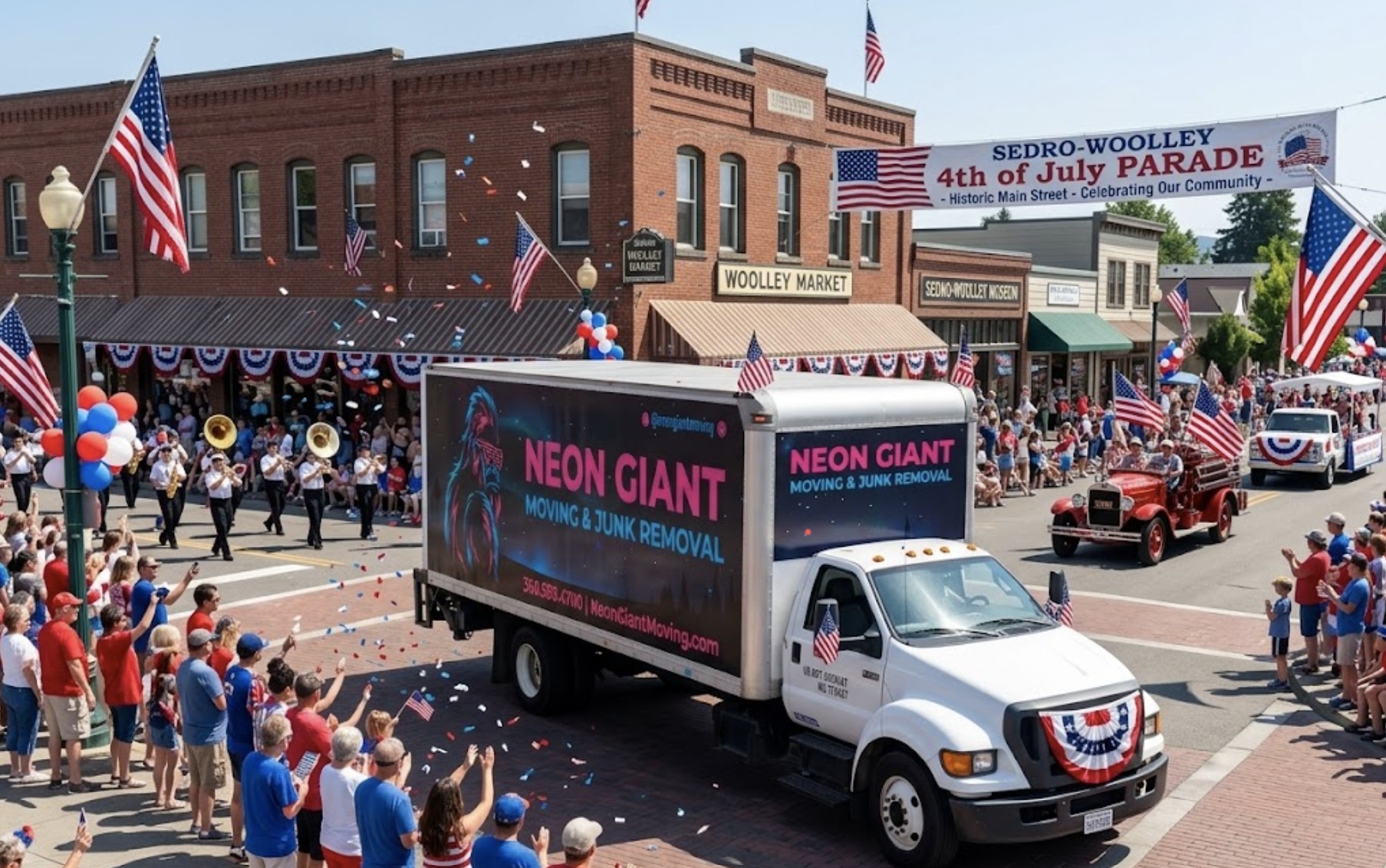 Neon Giant Moving box truck in Sedro-Woolley, WA